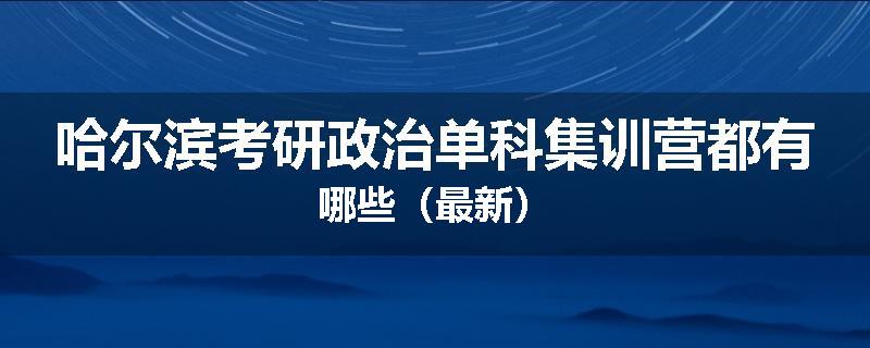 哈尔滨考研政治单科集训营都有哪些（最新）