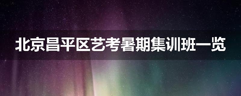 北京昌平区艺考暑期集训班一览