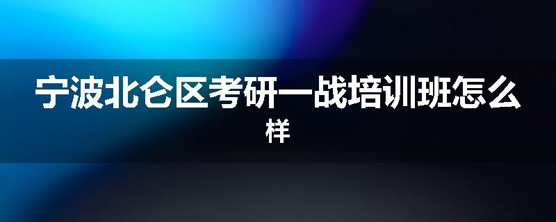宁波北仑区考研一战培训班怎么样