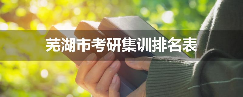 芜湖市考研集训排名表