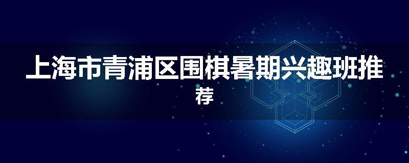 上海市青浦区围棋暑期兴趣班推荐