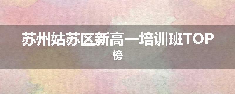 苏州姑苏区新高一培训班TOP榜