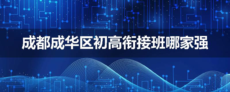 成都成华区初高衔接班哪家强