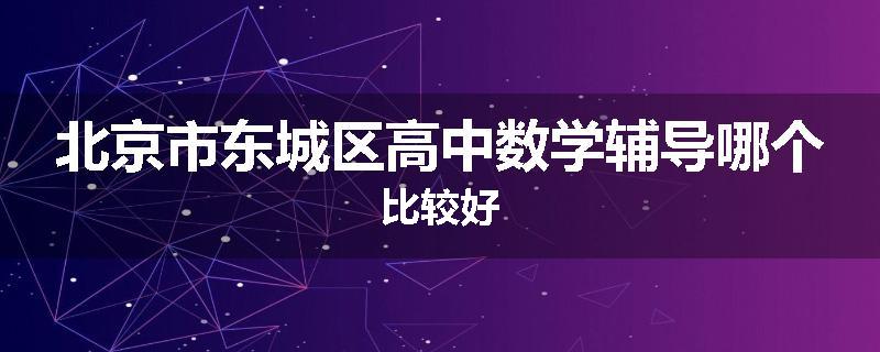 北京市东城区高中数学辅导哪个比较好