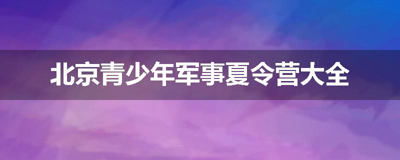 北京青少年军事夏令营大全