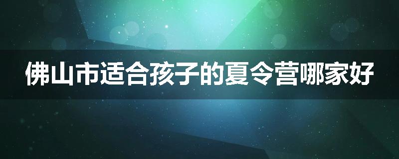 佛山市适合孩子的夏令营哪家好