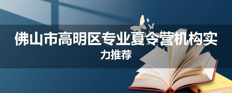 佛山市高明区专业夏令营机构实力推荐