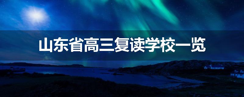 山东省高三复读学校一览