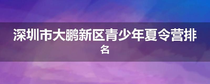 深圳市大鹏新区青少年夏令营排名