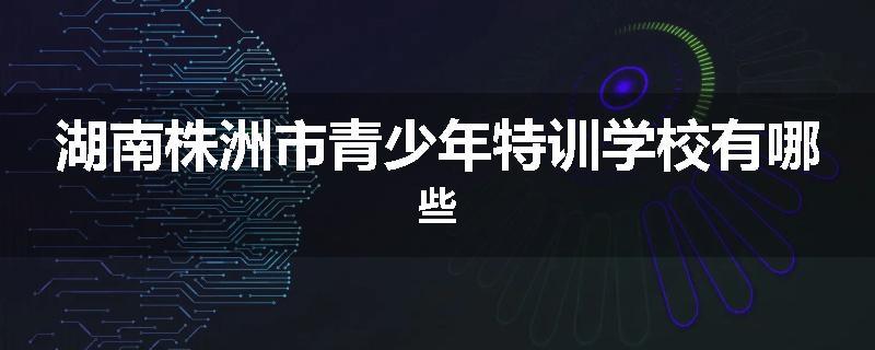 湖南株洲市青少年特训学校有哪些