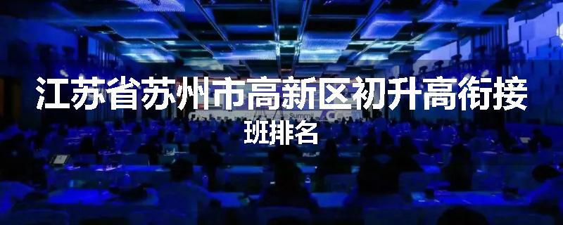 江苏省苏州市高新区初升高衔接班排名