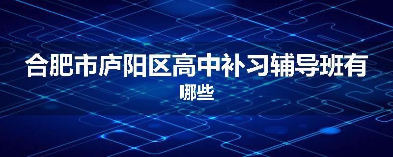 合肥市庐阳区高中补习辅导班有哪些