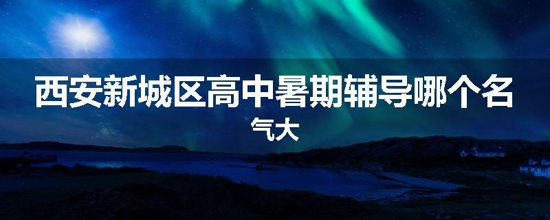 西安新城区高中暑期辅导哪个名气大