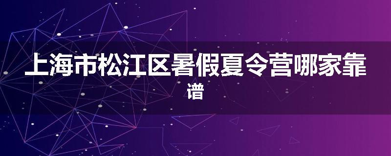 上海市松江区暑假夏令营哪家靠谱