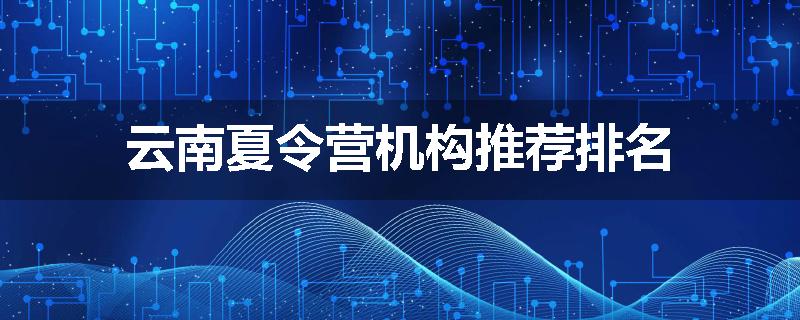 云南夏令营机构推荐排名