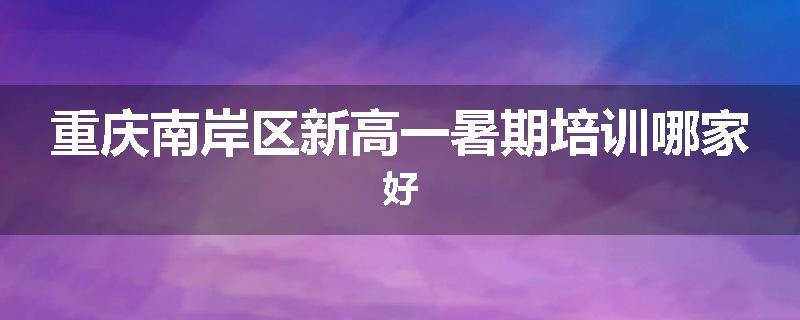 重庆南岸区新高一暑期培训哪家好