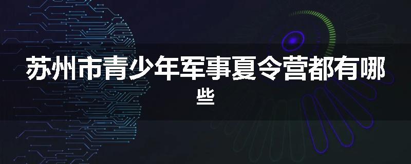 苏州市青少年军事夏令营都有哪些