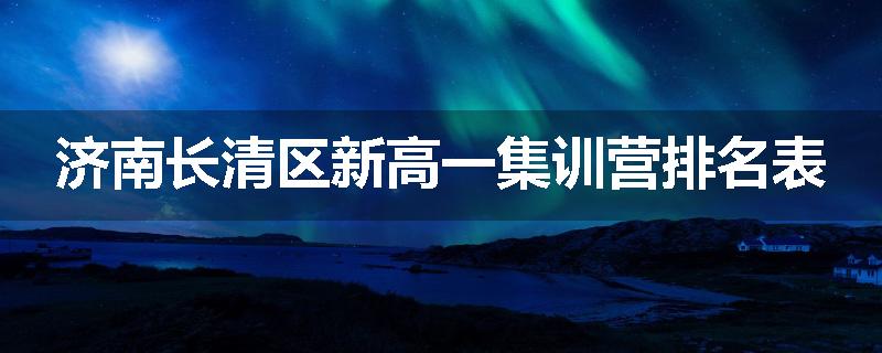 济南长清区新高一集训营排名表