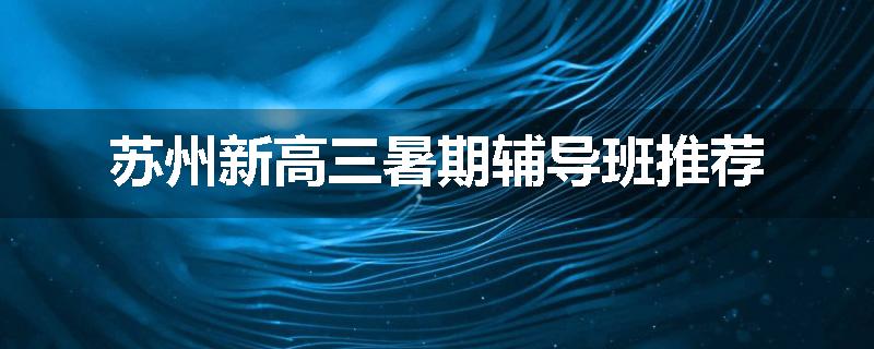 苏州新高三暑期辅导班推荐