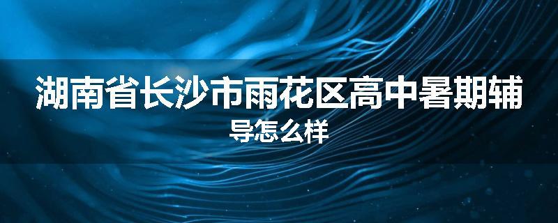 湖南省长沙市雨花区高中暑期辅导怎么样