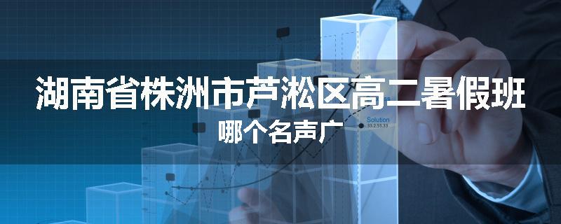 湖南省株洲市芦淞区高二暑假班哪个名声广