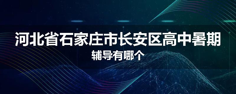 河北省石家庄市长安区高中暑期辅导有哪个