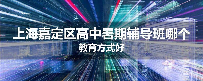 上海嘉定区高中暑期辅导班哪个教育方式好