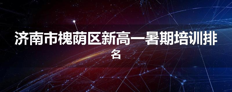 济南市槐荫区新高一暑期培训排名