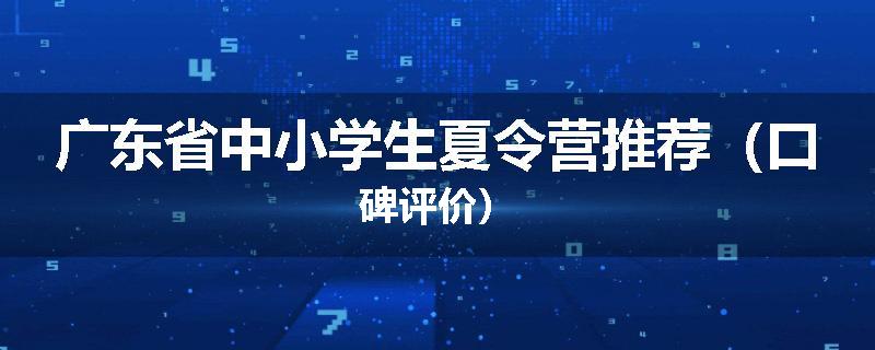 广东省中小学生夏令营推荐（口碑评价）