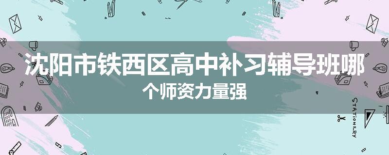 沈阳市铁西区高中补习辅导班哪个师资力量强