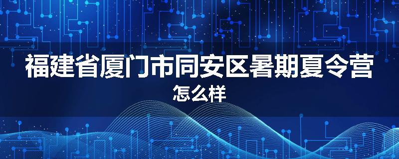 福建省厦门市同安区暑期夏令营怎么样
