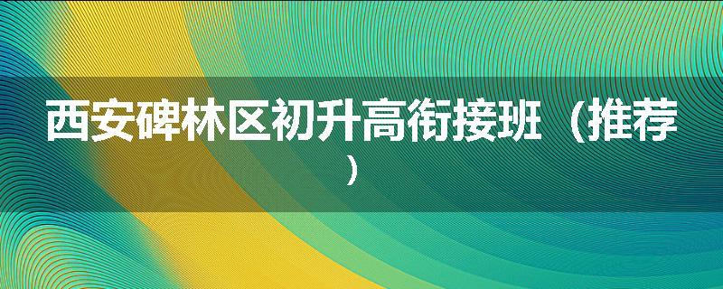 西安碑林区初升高衔接班（推荐）
