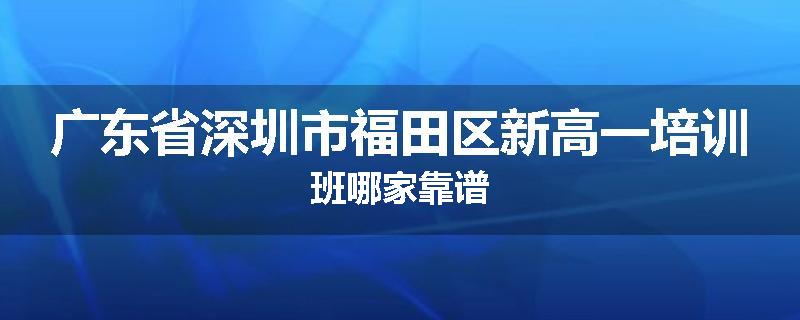 广东省深圳市福田区新高一培训班哪家靠谱