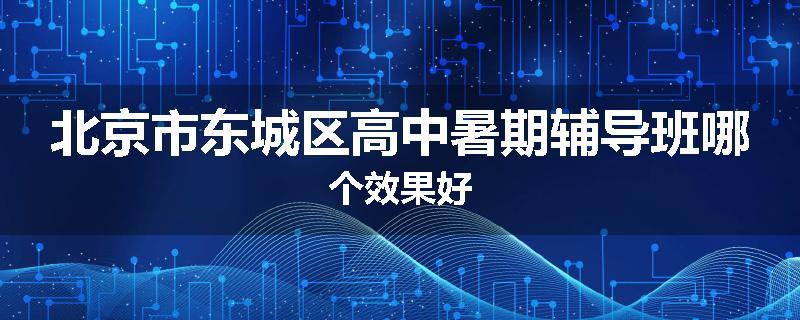 北京市东城区高中暑期辅导班哪个效果好