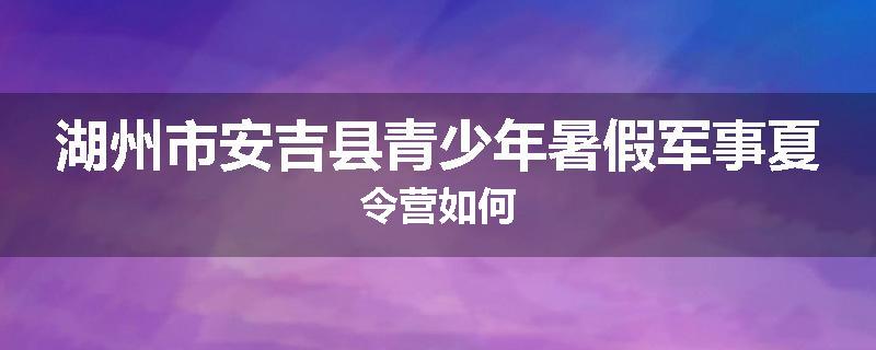 湖州市安吉县青少年暑假军事夏令营如何