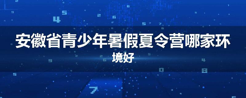 安徽省青少年暑假夏令营哪家环境好