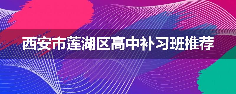 西安市莲湖区高中补习班推荐