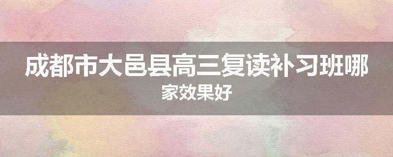 成都市大邑县高三复读补习班哪家效果好
