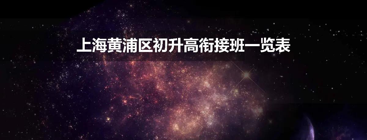 上海黄浦区初升高衔接班一览表