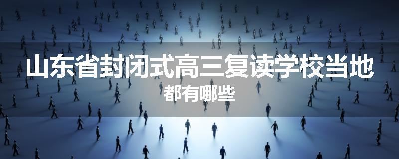 山东省封闭式高三复读学校当地都有哪些
