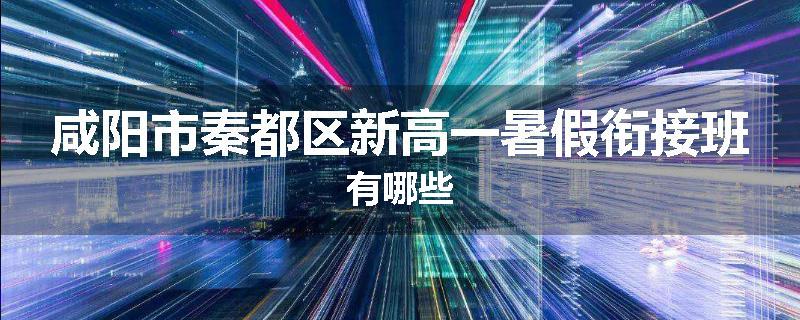 咸阳市秦都区新高一暑假衔接班有哪些