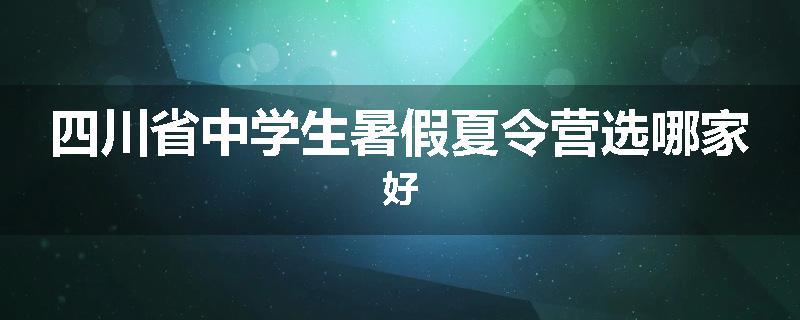 四川省中学生暑假夏令营选哪家好