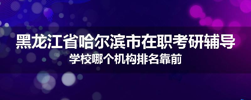 黑龙江省哈尔滨市在职考研辅导学校哪个机构排名靠前