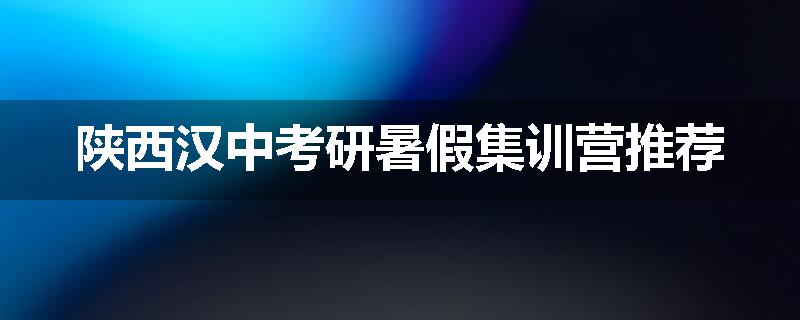 陕西汉中考研暑假集训营推荐