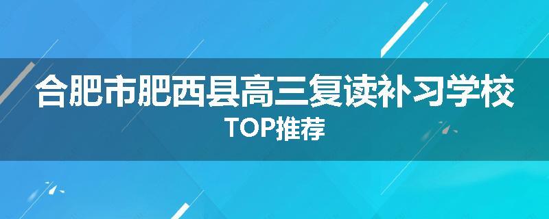 合肥市肥西县高三复读补习学校TOP推荐