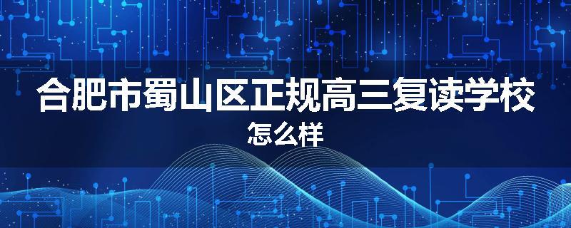 合肥市蜀山区正规高三复读学校怎么样