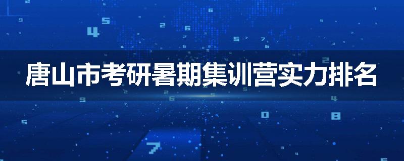 唐山市考研暑期集训营实力排名