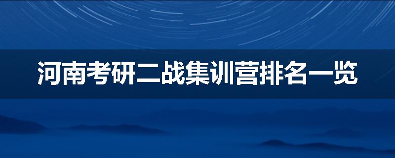 河南考研二战集训营排名一览