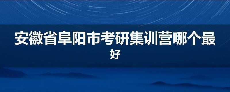 安徽省阜阳市考研集训营哪个最好