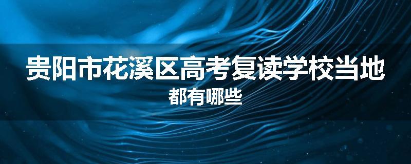 贵阳市花溪区高考复读学校当地都有哪些
